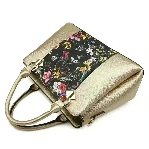 dasein Handbags - Two-Tone Dasein Floral Print Satchel NWOT